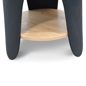 Natural & Black Side Table