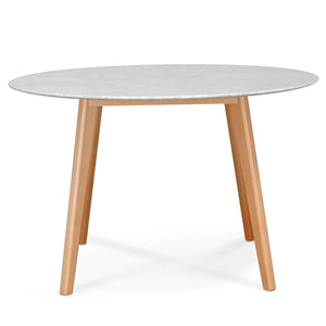 1.2m Round Marble Dining Table with Natural Base