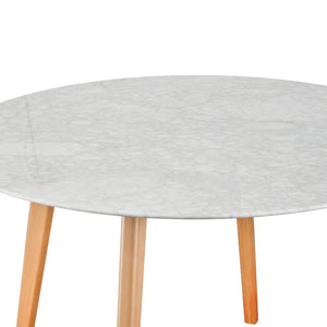 1.2m Round Marble Dining Table with Natural Base