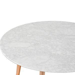 1.2m Round Marble Dining Table with Natural Base