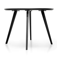 Load image into Gallery viewer, 1m Round Black Veneer Top Dining Table with Black Legs