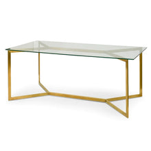 Load image into Gallery viewer, 1.9m Glass Dining Table with Gold Base