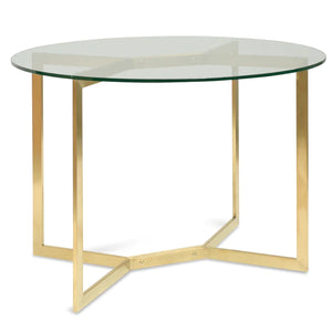 1.2m Round Glass Dining Table with Gold Base
