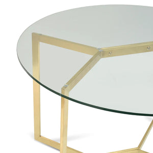 1.2m Round Glass Dining Table with Gold Base
