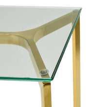 Load image into Gallery viewer, Glass Console Table with Gold Base