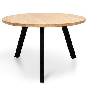 1.25m Round Reclaimed Dining Table with Black Legs