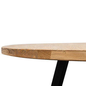 1.25m Round Reclaimed Dining Table with Black Legs