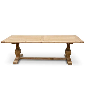 2.4m Rustic Natural Elm Wood Dining Table