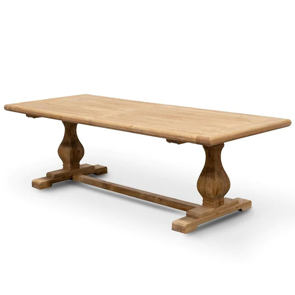 2.4m Rustic Natural Elm Wood Dining Table
