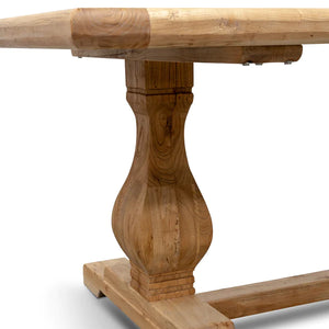 2.4m Rustic Natural Elm Wood Dining Table