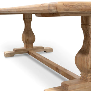 2.4m Rustic Natural Elm Wood Dining Table