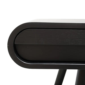 Full Black Narrow Wood Console Table