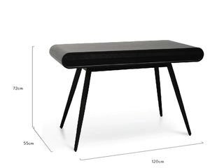 Full Black Narrow Wood Console Table