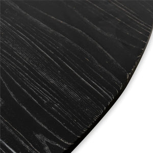 1.4m Round Reclaimed Rustic Black Dining Table