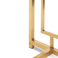 Load image into Gallery viewer, Glass Console Table with Brushed Gold Base
