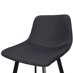 Black Fabric Bar Stool (Set of 2)
