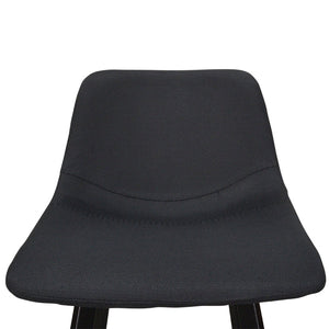Black Fabric Bar Stool (Set of 2)