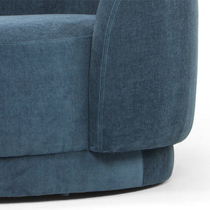 Dusty Blue Three-Seater Fabric Sofa