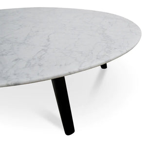 Marble Coffee Table with Black Legs