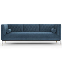 Load image into Gallery viewer, Dusty Blue Three-Seater Fabric Sofa