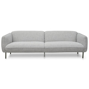 Light Grey Spec Three-Seater Fabric Sofa