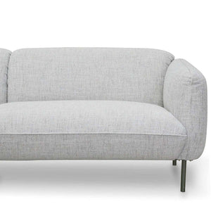 Light Grey Spec Three-Seater Fabric Sofa