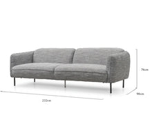 Load image into Gallery viewer, Dark Spec Grey Three-Seater Sofa