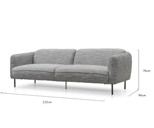 Dark Spec Grey Three-Seater Sofa