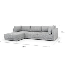 Load image into Gallery viewer, Graphite Grey Three-Seater Left Chaise Sofa