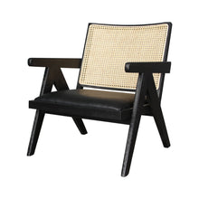 Load image into Gallery viewer, Black Rattan Armchair