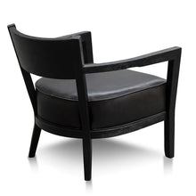 Load image into Gallery viewer, Black Wooden Armchair with Black PU Leather Seat