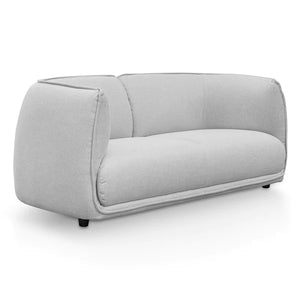 Light Textured Grey Two-Seater Fabric Sofa