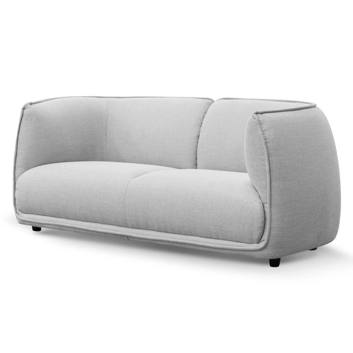 Light Textured Grey Two-Seater Fabric Sofa