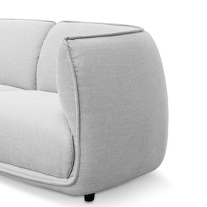 Light Textured Grey Two-Seater Fabric Sofa
