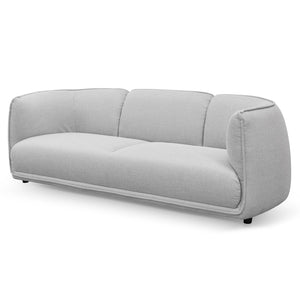 Light Textured Grey Three-Seater Fabric Sofa
