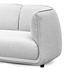 Light Textured Grey Three-Seater Fabric Sofa