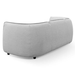 Light Textured Grey Three-Seater Fabric Sofa
