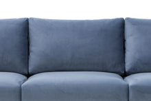 Load image into Gallery viewer, Dust Blue Three-Seater Fabric Sofa