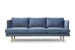 Dust Blue Three-Seater Fabric Sofa