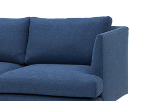 Navy Three-Seater Fabric Sofa