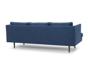 Navy Three-Seater Fabric Sofa