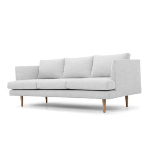 Light Textured Grey Three-Seater Sofa