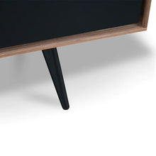 Load image into Gallery viewer, Walnut TV Unit with Matte Black Drawers