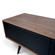 Load image into Gallery viewer, Walnut TV Unit with Matte Black Drawers