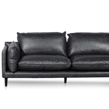 Load image into Gallery viewer, Charcoal Four-Seater Right Chaise Leather Sofa