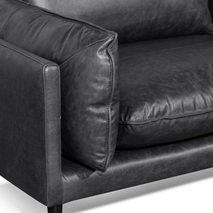 Charcoal Four-Seater Right Chaise Leather Sofa