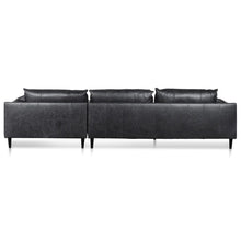 Load image into Gallery viewer, Charcoal Four-Seater Right Chaise Leather Sofa