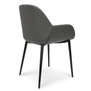 Charcoal Grey Dining Chair with Black Legs