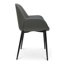Load image into Gallery viewer, Charcoal Grey Dining Chair with Black Legs