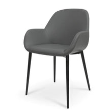 Load image into Gallery viewer, Charcoal Grey Dining Chair with Black Legs